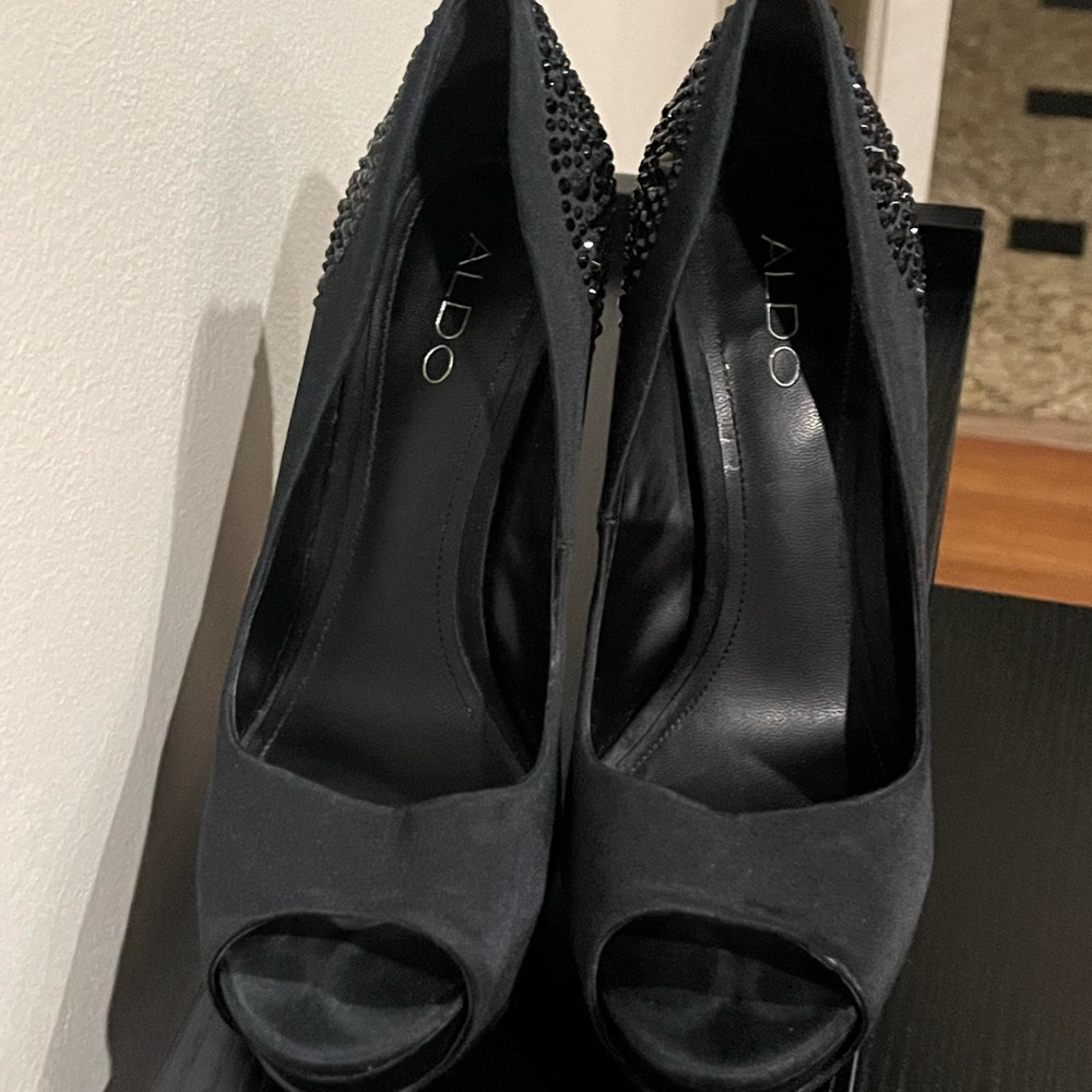 ALDO Black Peep Toe Heels